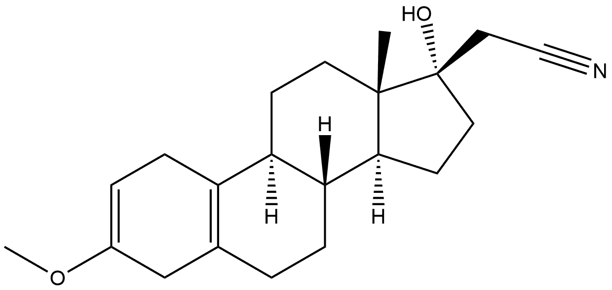 19-Norpregna-2,5(10)-diene-21-nitrile, 17-hydroxy-3-methoxy-, (17α)- Structure