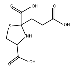 2,4-Thiazolidinedicarboxylic acid, 2-(2-carboxyethyl)- Structure