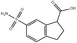 1H-Indene-1-carboxylic acid, 6-(aminosulfonyl)-2,3-dihydro- Structure