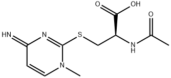 (R)-2-Acetamido-3-((4-imino-1-methyl-1,4-dihydropyrimidin-2-yl)thio)propanoic acid Structure