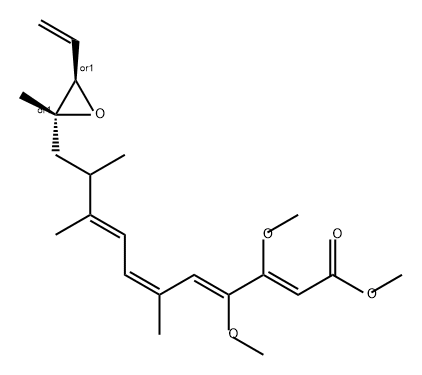 2,4,6,8-Undecatetraenoic acid, 11-[(2R,3R)-3-ethenyl-2-methyl-2-oxiranyl]-3,4-dimethoxy-6,9,10-trimethyl-, methyl ester, (2Z,4Z,6Z,8E)-rel- Structure