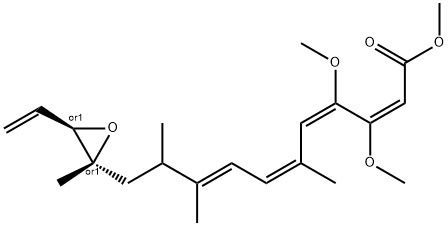 2,4,6,8-Undecatetraenoic acid, 11-[(2R,3R)-3-ethenyl-2-methyl-2-oxiranyl]-3,4-dimethoxy-6,9,10-trimethyl-, methyl ester, (2E,4E,6Z,8E)-rel- Structure