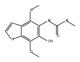 Urea, N-(6-hydroxy-4,7-dimethoxy-5-benzofuranyl)-N'-methyl- 구조식 이미지