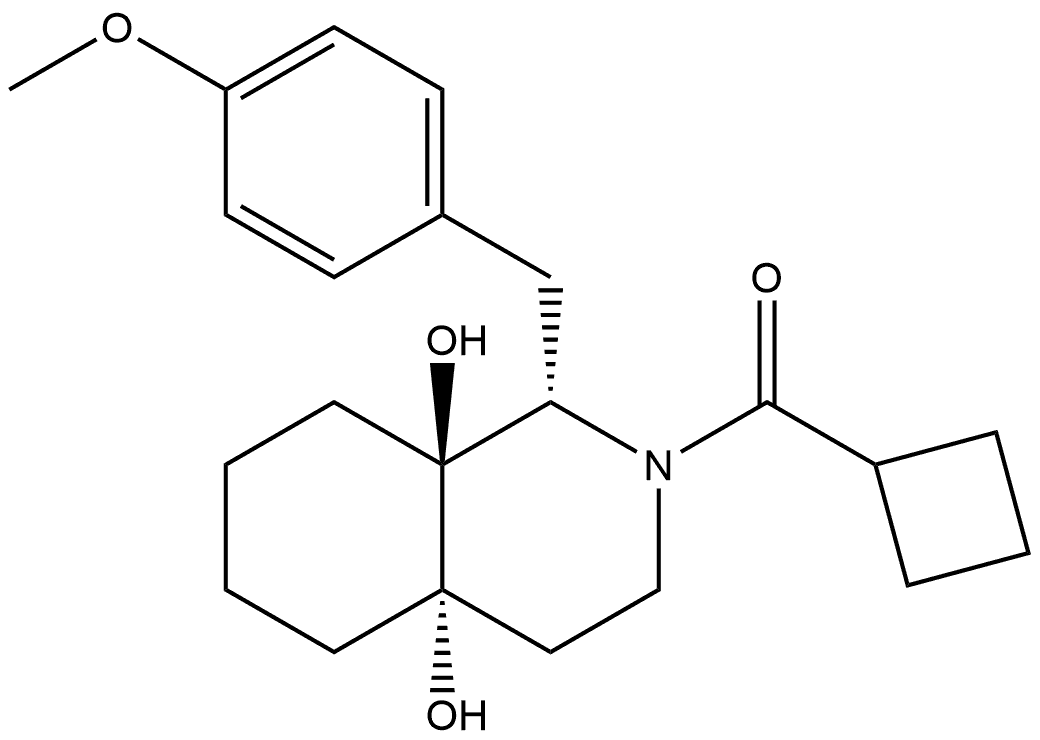 4a,8a-Isoquinolinediol, 2-(cyclobutylcarbonyl)octahydro-1-[(4-methoxyphenyl)methyl]-, (1α,4aα,8aβ)-(-)- (9CI) Structure