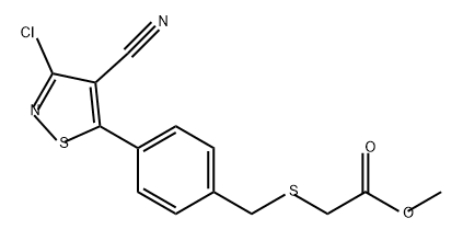 Acetic acid, 2-[[[4-(3-chloro-4-cyano-5-isothiazolyl)phenyl]methyl]thio]-, methyl ester Structure