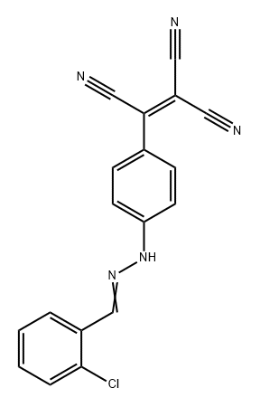 1,1,2-Ethenetricarbonitrile, 2-[4-[2-[(2-chlorophenyl)methylene]hydrazinyl]phenyl]- Structure