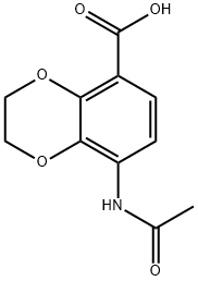1,4-Benzodioxin-5-carboxylic acid, 8-(acetylamino)-2,3-dihydro- Structure