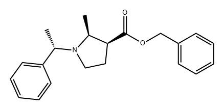 3-Pyrrolidinecarboxylic acid, 2-methyl-1-[(1S)-1-phenylethyl]-, phenylmethyl ester, (2S,3S)- 구조식 이미지