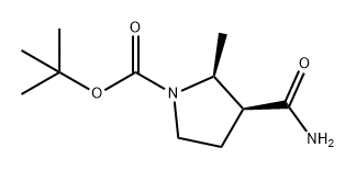 1-Pyrrolidinecarboxylic acid, 3-(aminocarbonyl)-2-methyl-, 1,1-dimethylethyl ester, (2S,3S)- Structure