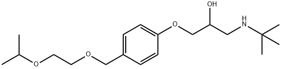 2-Propanol, 1-[(1,1-dimethylethyl)amino]-3-[4-[[2-(1-methylethoxy)ethoxy]methyl]phenoxy]- Structure