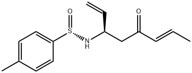 Benzenesulfinamide, N-[(1R,4E)-1-ethenyl-3-oxo-4-hexen-1-yl]-4-methyl-, [S(S)]- 구조식 이미지