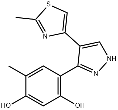 1,3-Benzenediol, 4-methyl-6-[4-(2-methyl-4-thiazolyl)-1H-pyrazol-3-yl]- Structure