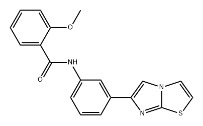 Benzamide, N-(3-imidazo[2,1-b]thiazol-6-ylphenyl)-2-methoxy- Structure
