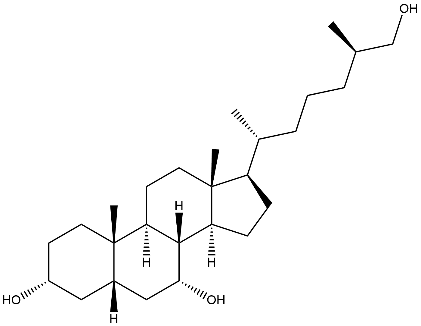 (25R)-5β-Cholestane-3α,7α,26-triol Structure