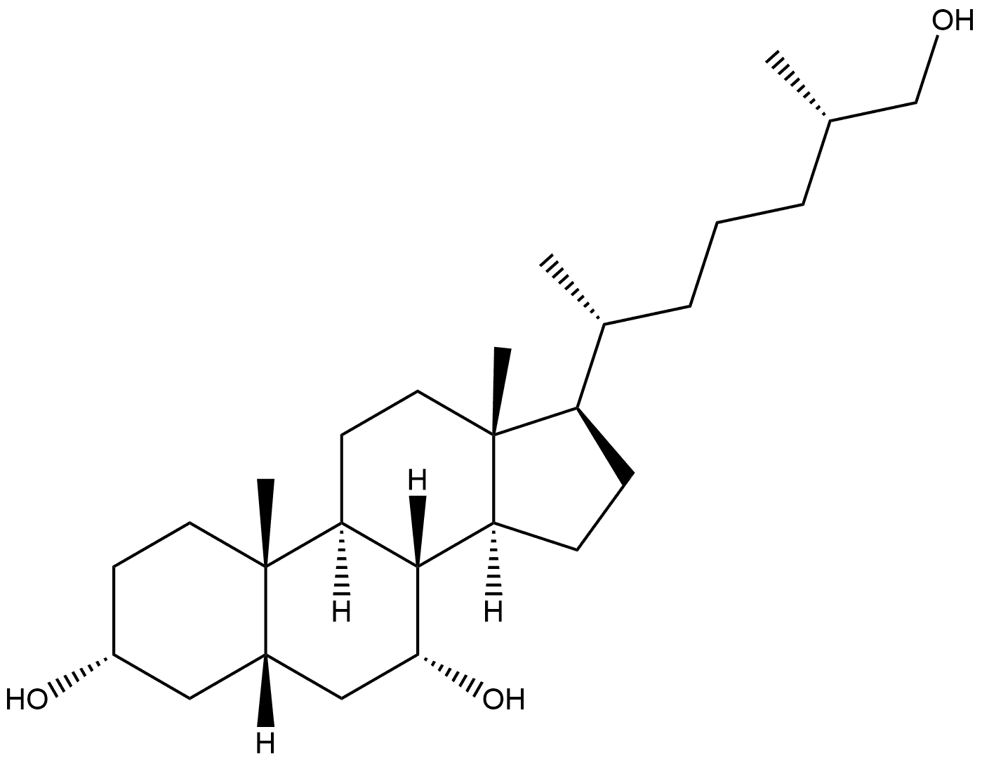 (25S)-5β-Cholestane-3α,7α,26-triol Structure