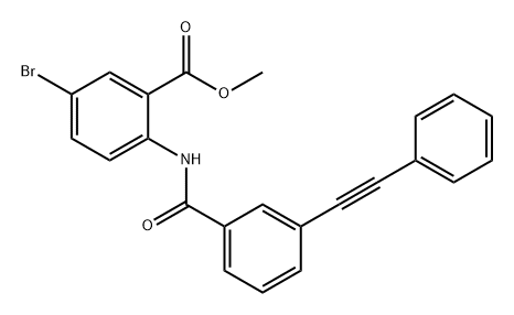 Benzoic acid, 5-bromo-2-[[3-(2-phenylethynyl)benzoyl]amino]-, methyl ester Structure