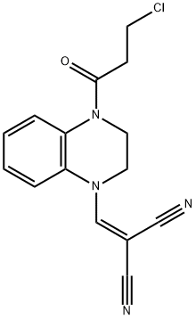 2-((4-(3-Chloropropanoyl)-3,4-dihydroquinoxalin-1(2H)-yl)methylene)malononitrile Structure