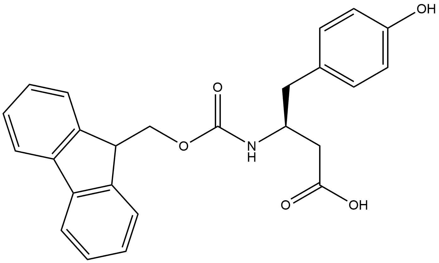 Benzenebutanoic acid, β-[[(9H-fluoren-9-ylmethoxy)carbonyl]amino]-4-hydroxy-, (βS)- Structure