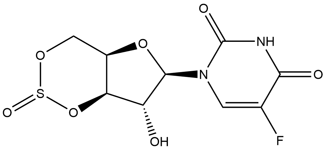 5-Fluoro-1-(3,5-O-sulfinyl-β-D-xylofuranosyl)-2,4(1H,3H)-pyrimidinedione Structure