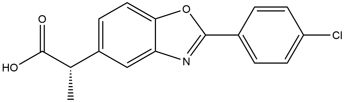 5-Benzoxazoleacetic acid, 2-(4-chlorophenyl)-α-methyl-, (αS)- Structure