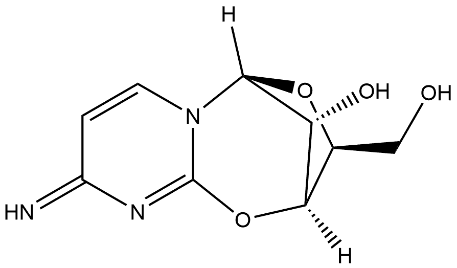 (2R,3R,5R,11R)-3-(hydroxymethyl)-9-imino-2,3,5,9-tetrahydro-2,5-methanopyrimido[2,1-b][1,5,3]dioxazepin-11-ol Structure