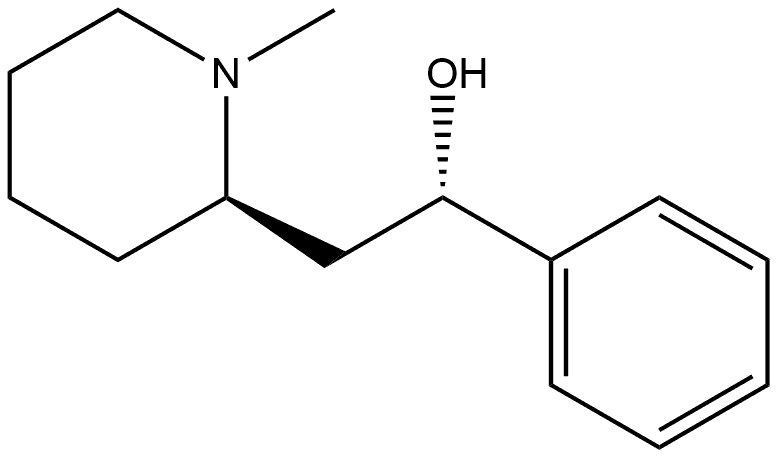 2-Piperidineethanol, 1-methyl-α-phenyl-, (αS,2R)- 구조식 이미지