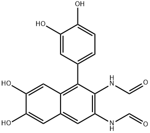 Formamide, N,N'-[1-(3,4-dihydroxyphenyl)-6,7-dihydroxy-2,3-naphthalenediyl]bis- (9CI) Structure