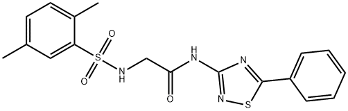 2-{[(2,5-dimethylphenyl)sulfonyl]amino}-N-(5-phenyl-1,2,4-thiadiazol-3-yl)acetamide 구조식 이미지