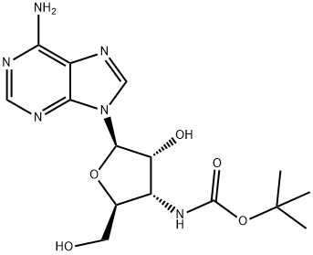 Adenosine, 3'-deoxy-3'-[[(1,1-dimethylethoxy)carbonyl]amino]- (9CI) Structure