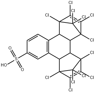 1,4,5,6,7,16,17,18,19,19,20,20-dodecachlorohexacyclo[14.2.1.1^{4,7}.0^{2,15}.0^{3,8}.0^{9,14}]icosa-5,9(14),10,12,17-pentaene-11-sulfonic acid Structure