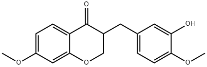 4H-1-Benzopyran-4-one, 2,3-dihydro-3-[(3-hydroxy-4-methoxyphenyl)methyl]-7-methoxy- Structure