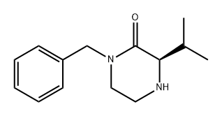 2-Piperazinone, 3-(1-methylethyl)-1-(phenylmethyl)-, (3R)- Structure