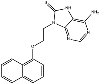 8H-Purine-8-thione, 6-amino-7,9-dihydro-9-[2-(1-naphthalenyloxy)ethyl]- Structure