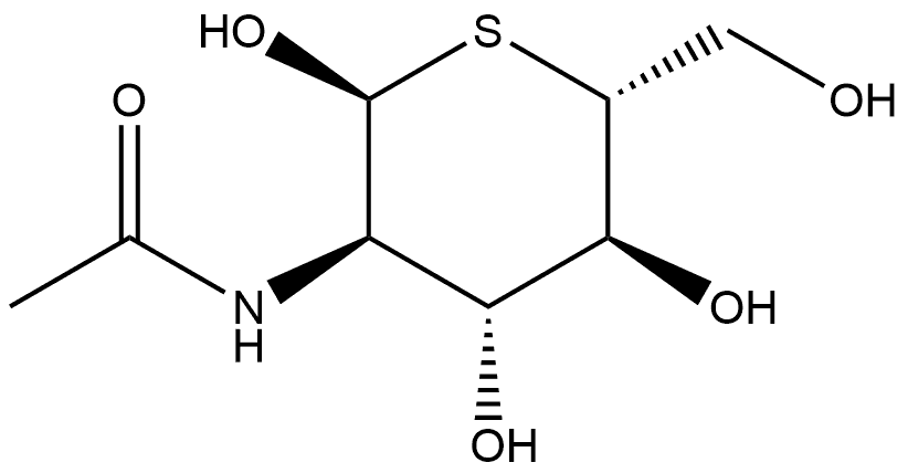 α-D-Glucopyranose, 2-(acetylamino)-2-deoxy-5-thio- Structure