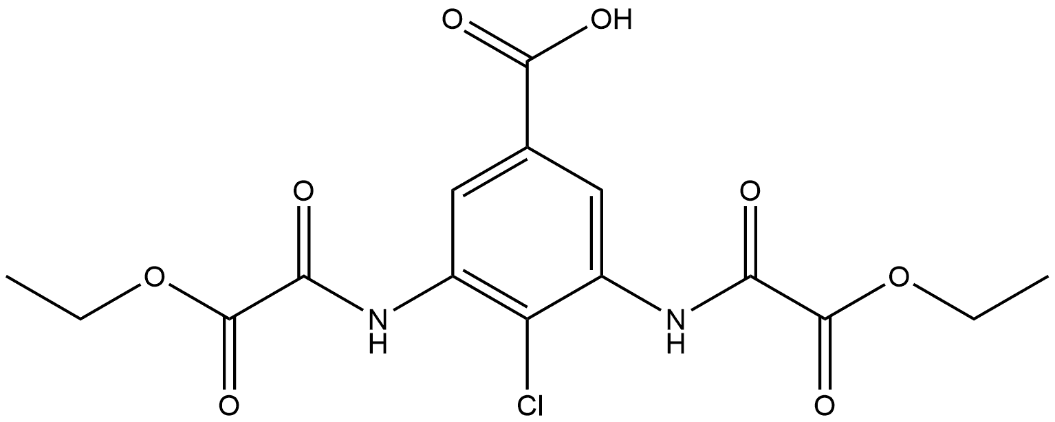 4-Chloro-3,5-bis[(2-ethoxy-2-oxoacetyl)amino]benzoic acid 구조식 이미지