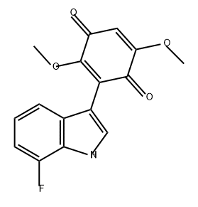 2,5-Cyclohexadiene-1,4-dione, 3-(7-fluoro-1H-indol-3-yl)-2,5-dimethoxy- Structure