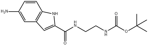 Carbamic acid, [2-[[(5-amino-1H-indol-2-yl)carbonyl]amino]ethyl]-, 1,1-dimethylethyl ester (9CI) 구조식 이미지