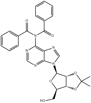 Adenosine, N,N-dibenzoyl-2',3'-O-(1-methylethylidene)- Structure