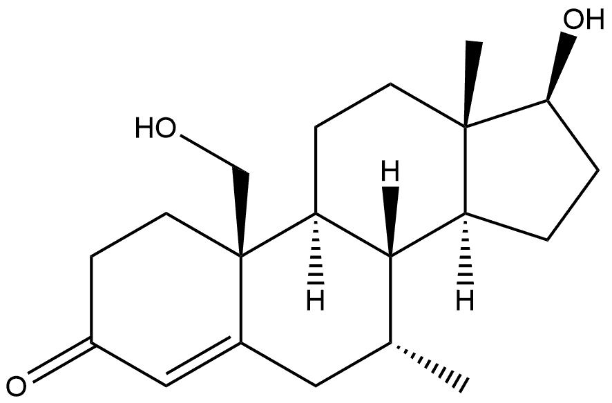 Androst-4-en-3-one, 17,19-dihydroxy-7-methyl-, (7α,17β)- 구조식 이미지