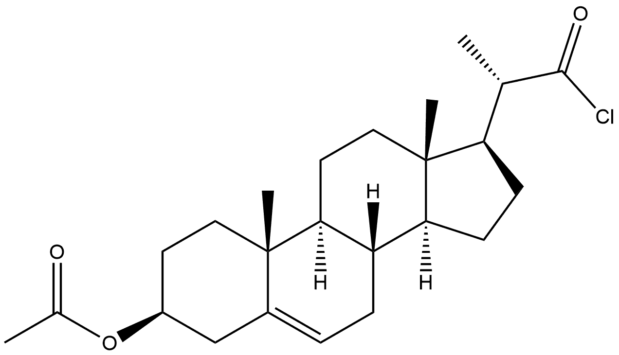 Pregn-5-ene-20-carbonyl chloride, 3-(acetyloxy)-, (3β,20S)- (9CI) 구조식 이미지