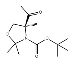 3-Oxazolidinecarboxylic acid, 4-acetyl-2,2,4-trimethyl-, 1,1-dimethylethyl ester, (4S)- 구조식 이미지