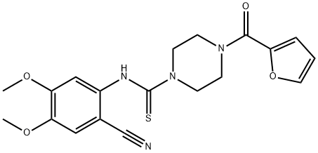 N-(2-Cyano-4,5-dimethoxyphenyl)-4-(furan-2-carbonyl)piperazine-1-carbothioamide Structure