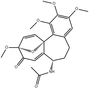N-[(7S)-6,7,9,10-Tetrahydro-1,2,3,10-tetramethoxy-9-oxo-5H-10α,12aα-epoxybenzo[a]heptalen-7-yl]acetamide 구조식 이미지