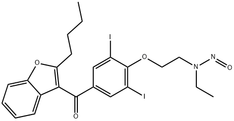 Methanone, (2-butyl-3-benzofuranyl)[4-[2-(ethylnitrosoamino)ethoxy]-3,5-diiodophenyl]- 구조식 이미지