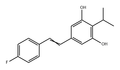 1,3-Benzenediol, 5-[2-(4-fluorophenyl)ethenyl]-2-(1-methylethyl)- Structure