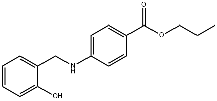 Benzoic acid, 4-[[(2-hydroxyphenyl)methyl]amino]-, propyl ester Structure