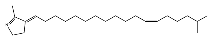 2H-Pyrrole, 3,4-dihydro-5-methyl-4-[(12Z)-17-methyl-12-octadecen-1-ylidene]-, (4E)- 구조식 이미지
