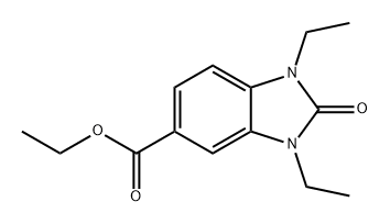 1H-Benzimidazole-5-carboxylic acid, 1,3-diethyl-2,3-dihydro-2-oxo-, ethyl ester 구조식 이미지