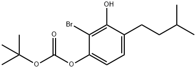 Carbonic acid, 2-bromo-3-hydroxy-4-(3-methylbutyl)phenyl 1,1-dimethylethyl ester Structure