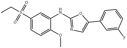 N-[5-(ethanesulfonyl)-2-methoxyphenyl]-5-(3-fluorophenyl)-1,3-oxazol-2-amine Structure